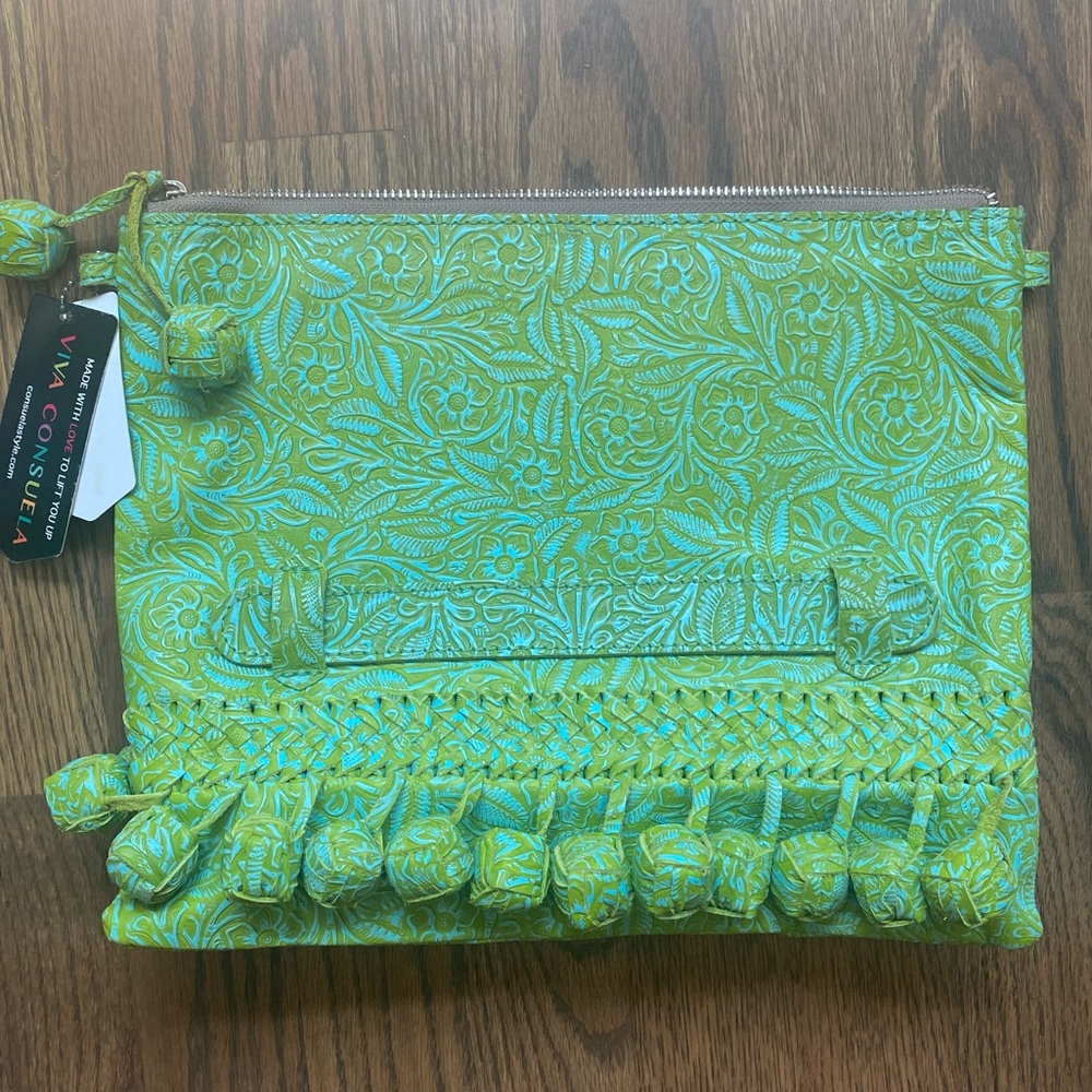 Consuela leather Clutch NWWT